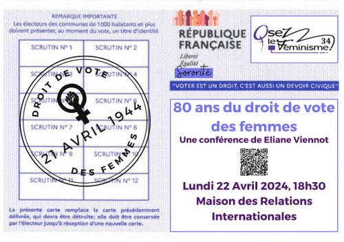 Rencontre -débat: 80ans du droit de vote des FEMMES!