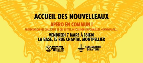 Réunion d'accueil des nouvellesaux (Extinction Rebellion et Soulèvement de la terre)