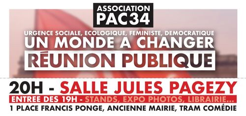 Réunion publique "Urgence sociale, écologique, féministe, démocratique... Un monde à changer"