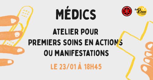 Atelier pour premiers soins en action ou manifestation