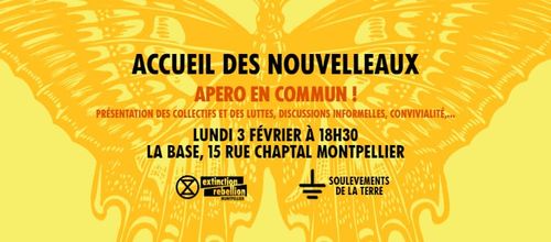 Réunion d'accueil des nouvellesaux (Extinction Rebellion et Soulèvement de la terre)