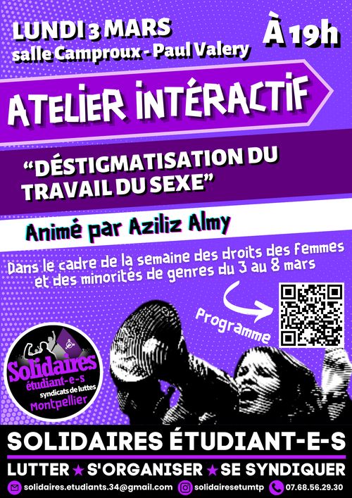 Atelier Interactif: “déstigmatisation du travail du sexe” Animé par Aziliz Almy