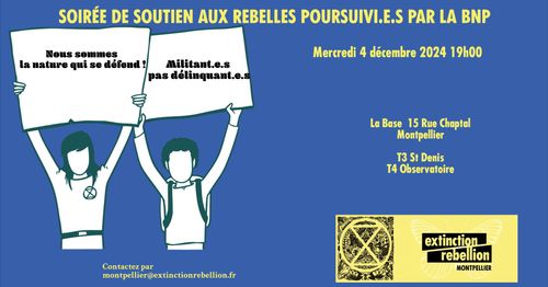 Soirée de soutien aux rebelles de Montpellier poursuivi.es par la BNP 